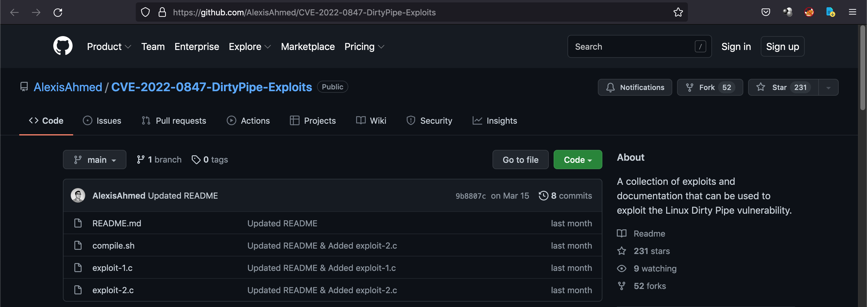 GitHub Dirty Pipe exploit.