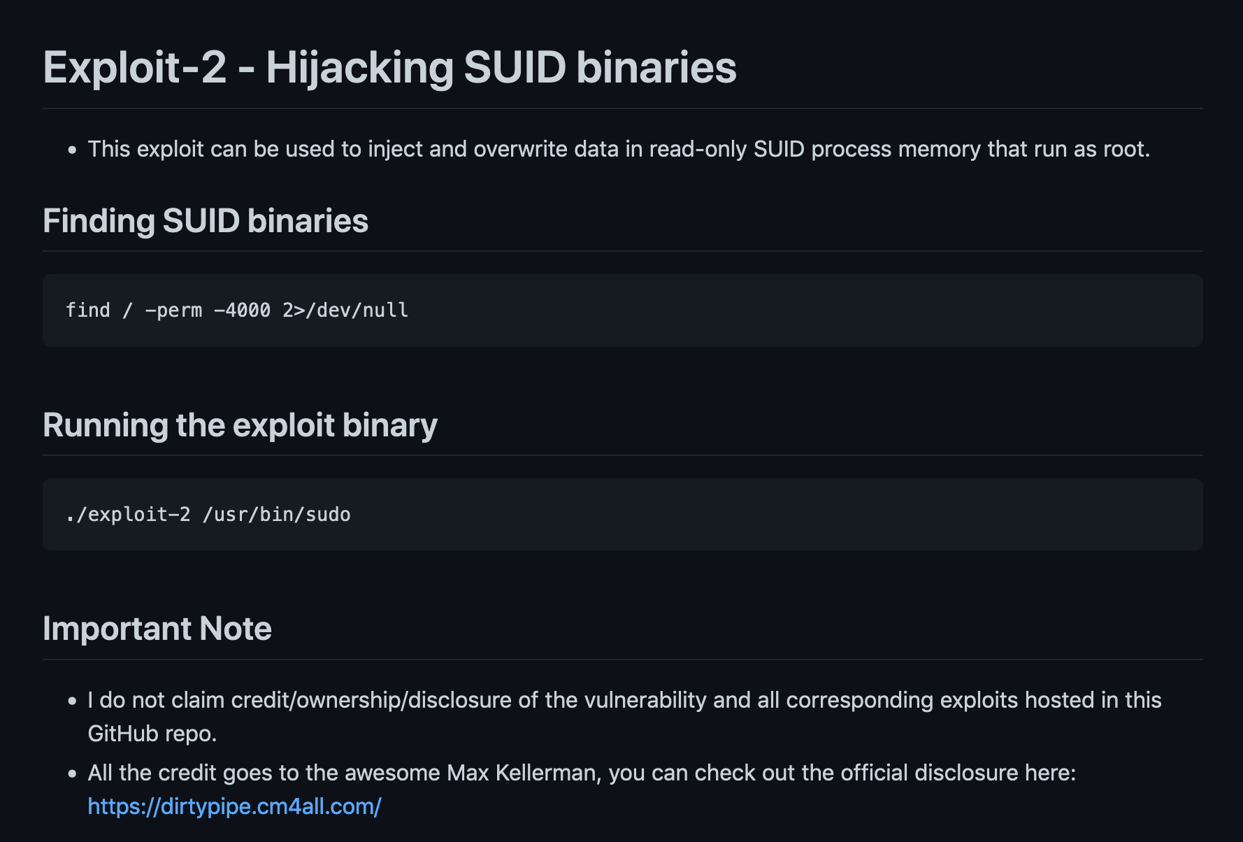 GitHub Dirty Pipe exploit.