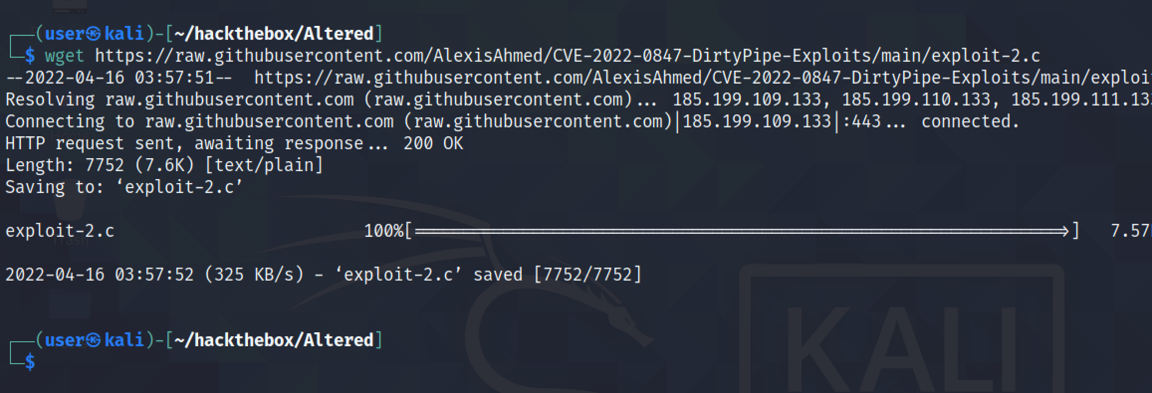 Downloading the exploit from GitHub.
