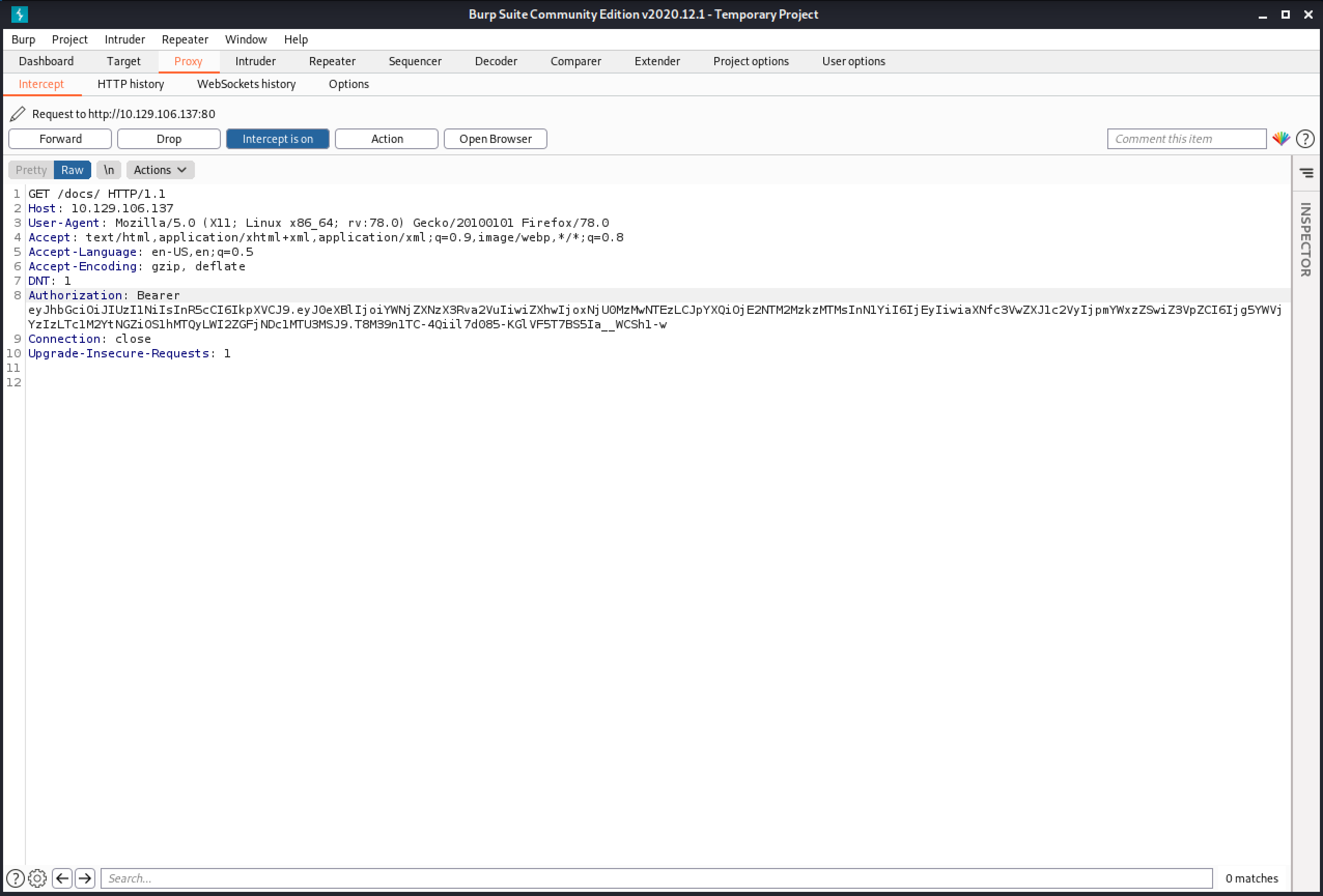 Adding the 'Authorization' header to the request.