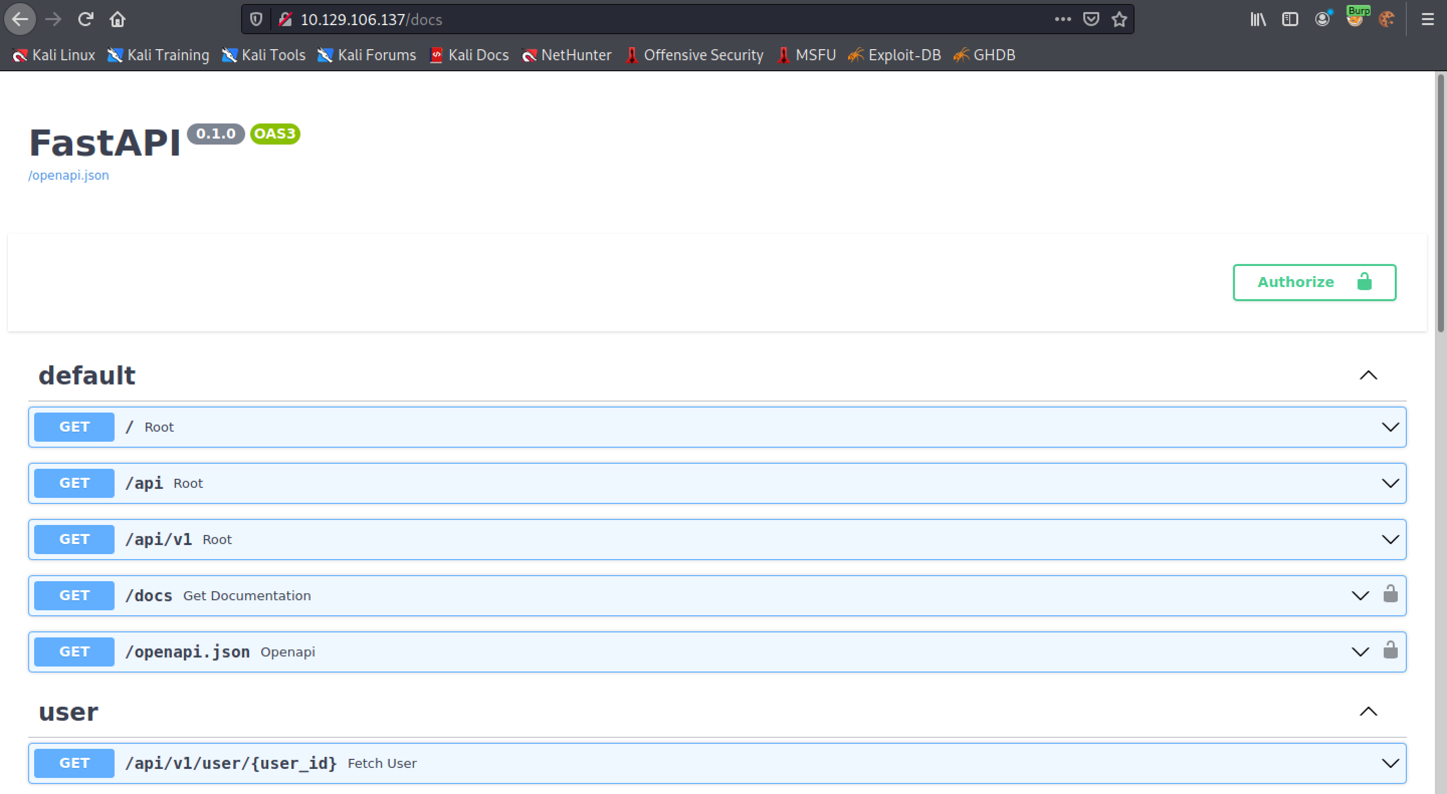 API documentation page that allows us to view and change user settings.