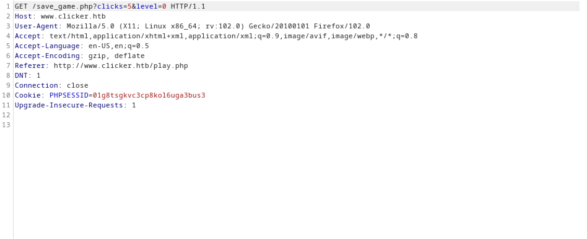 HTTP request that saves the game.