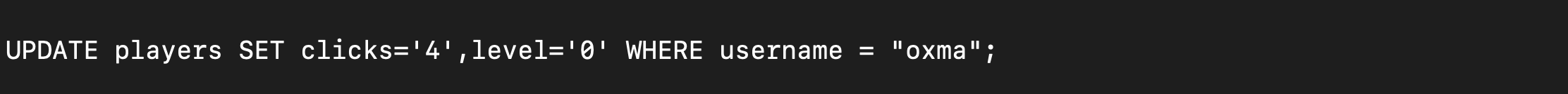 SQL update statement.