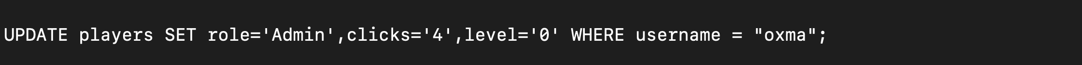 The new SQL update statement.