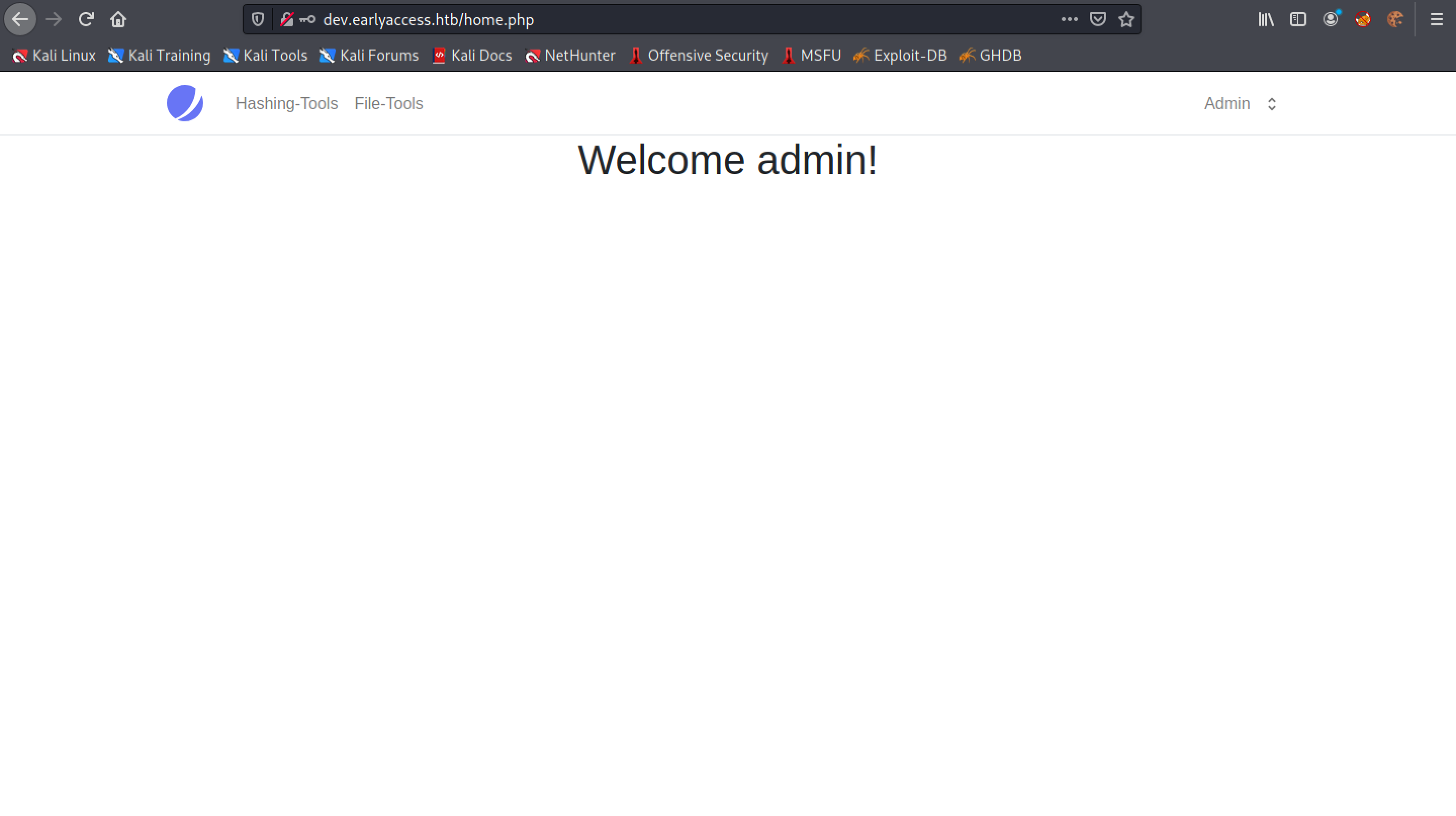 Main page of the web application.