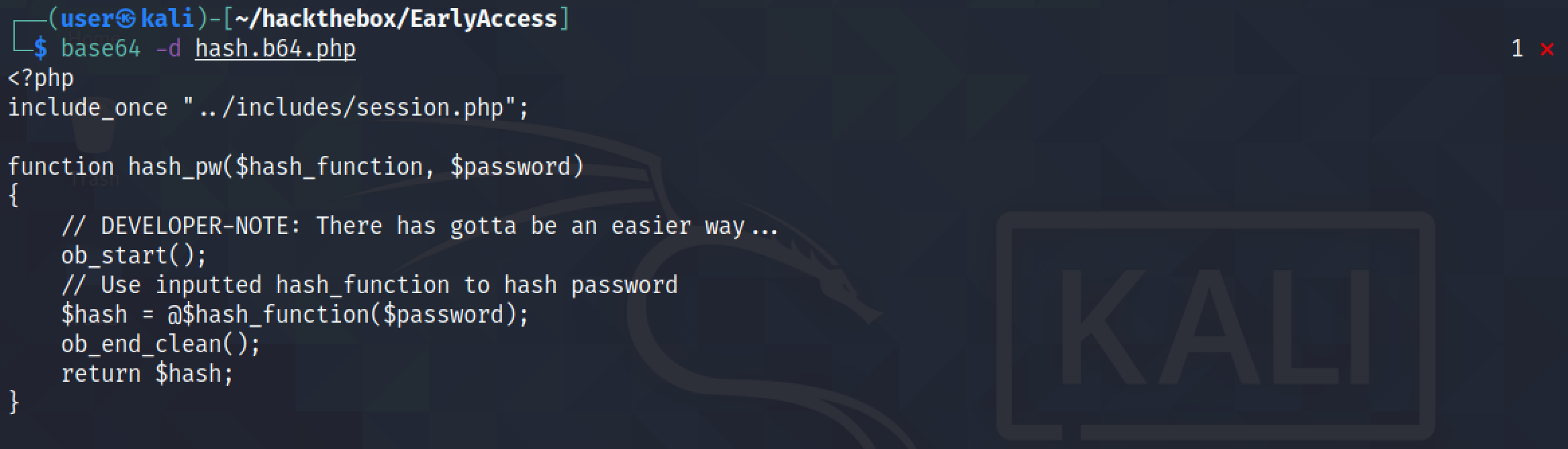 Base64 decoding the file.