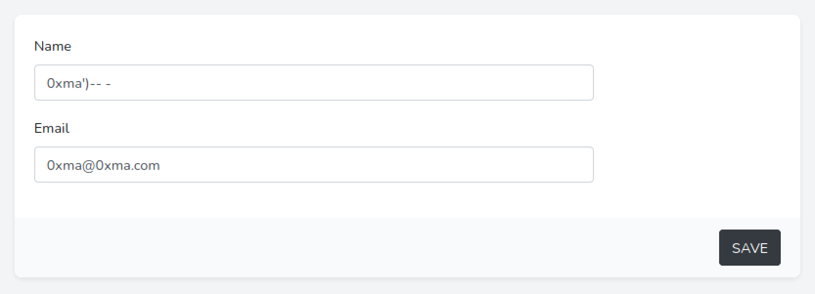 SQL injection by commenting out.