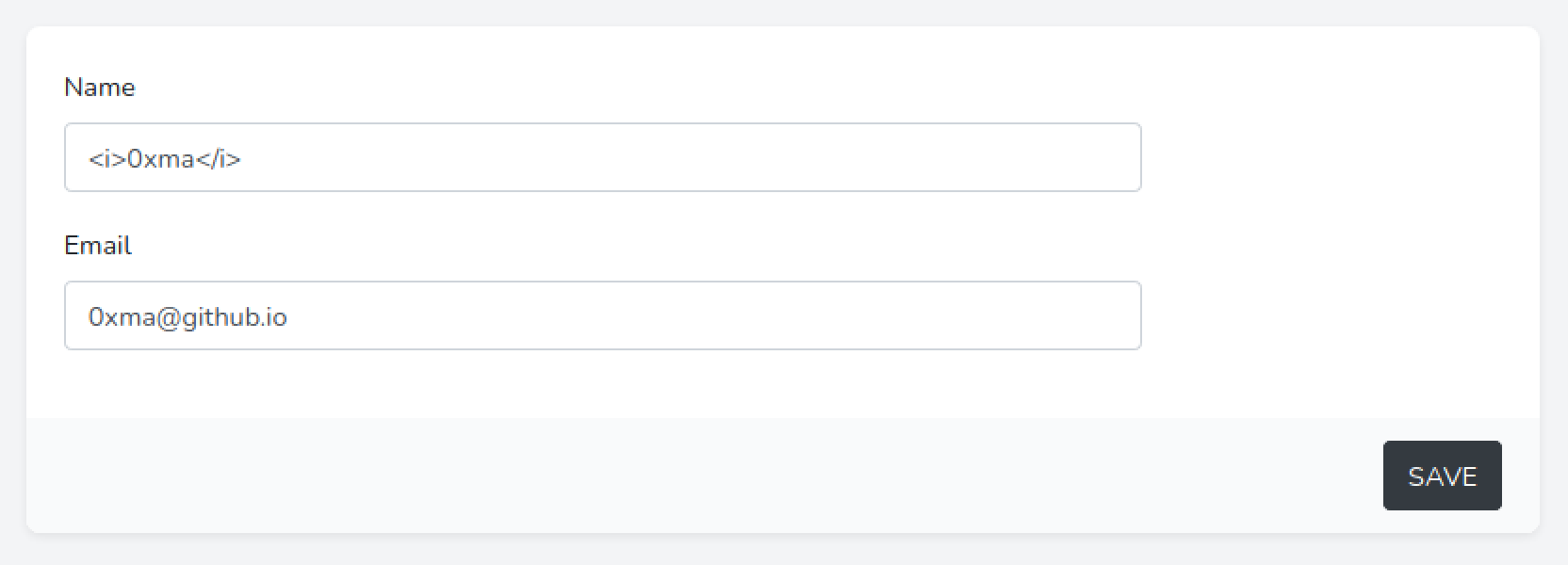 Italicizing our username.