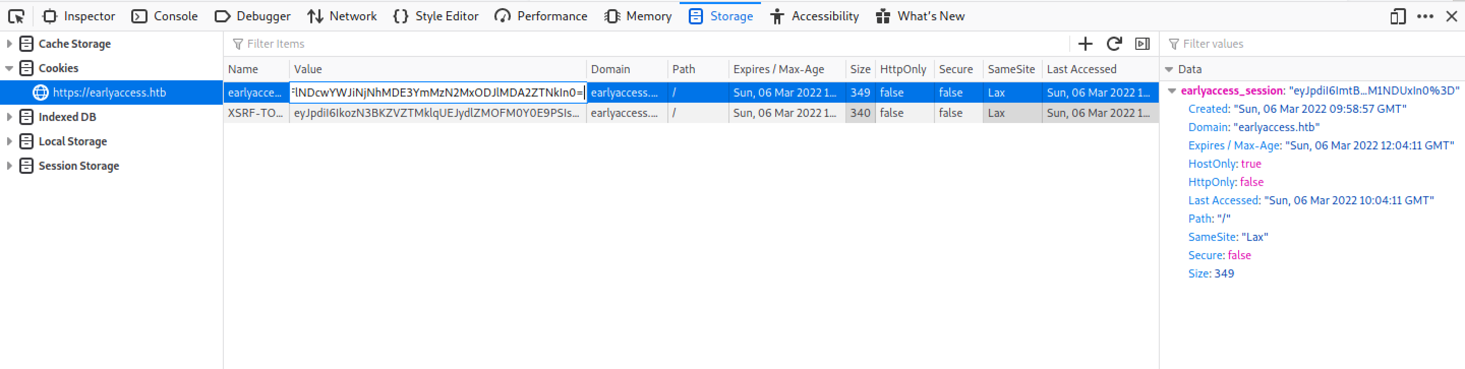 Replacing the current session cookie with the newly received session cookie.