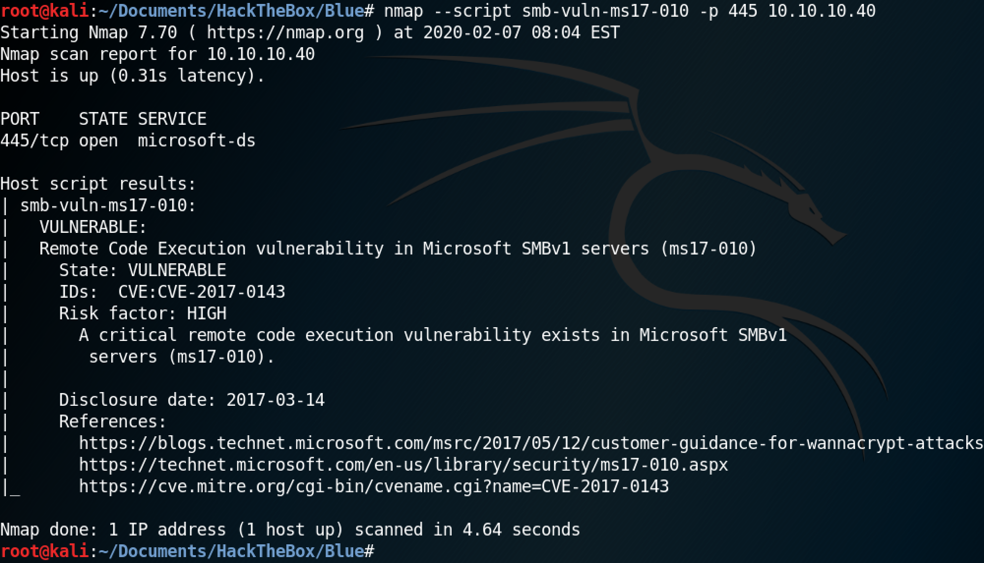smb-vuln-ms17-010 nmap script.