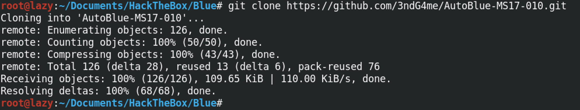 Cloning the exploit directory.