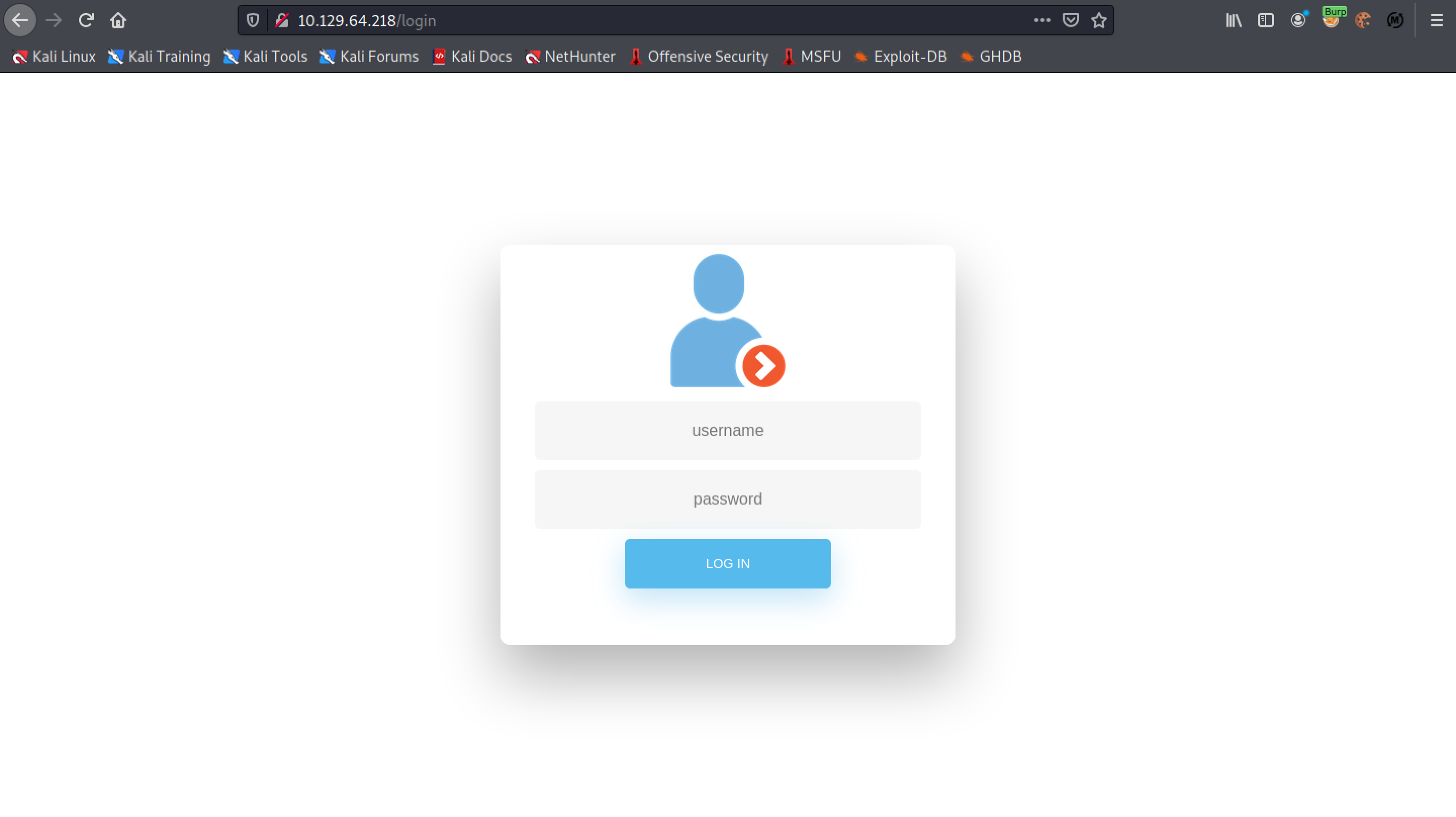 Trying to browse the 'admin' page of the website.