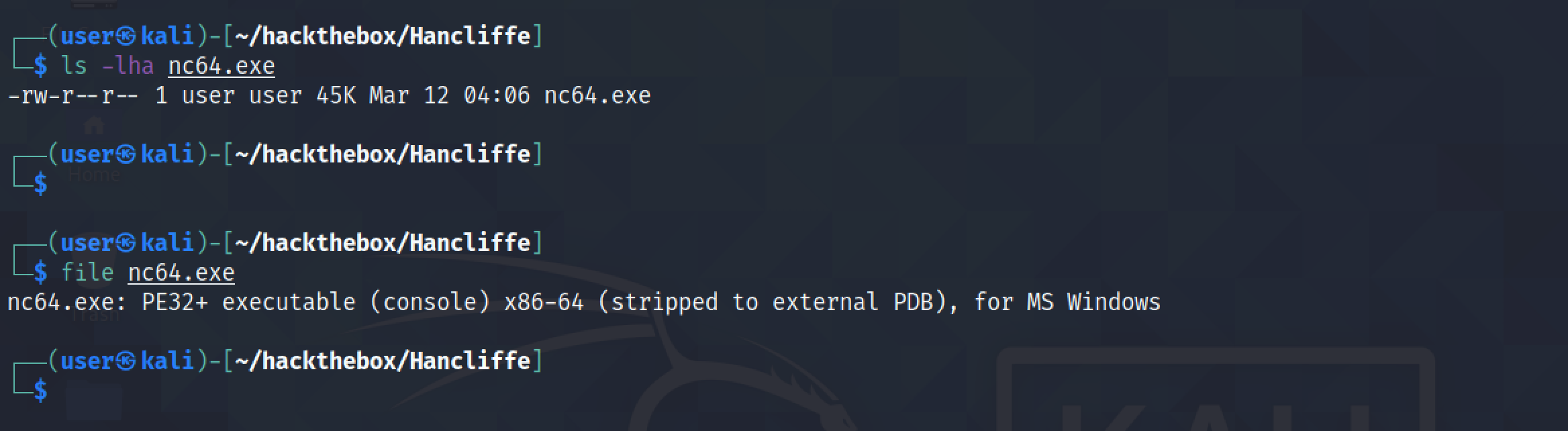 netcat executable on the local box.