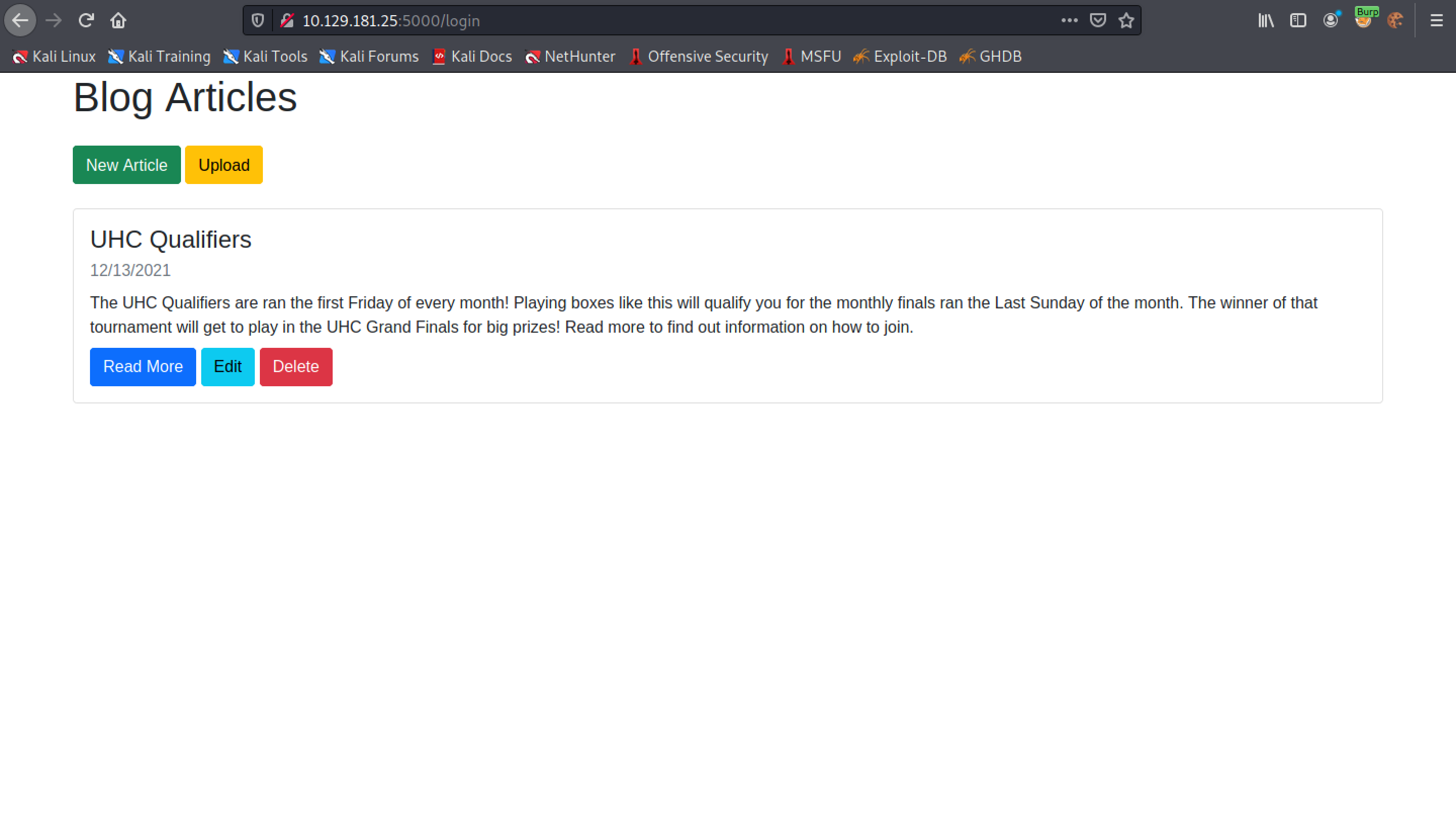 Successful login by using NoSQL injection.