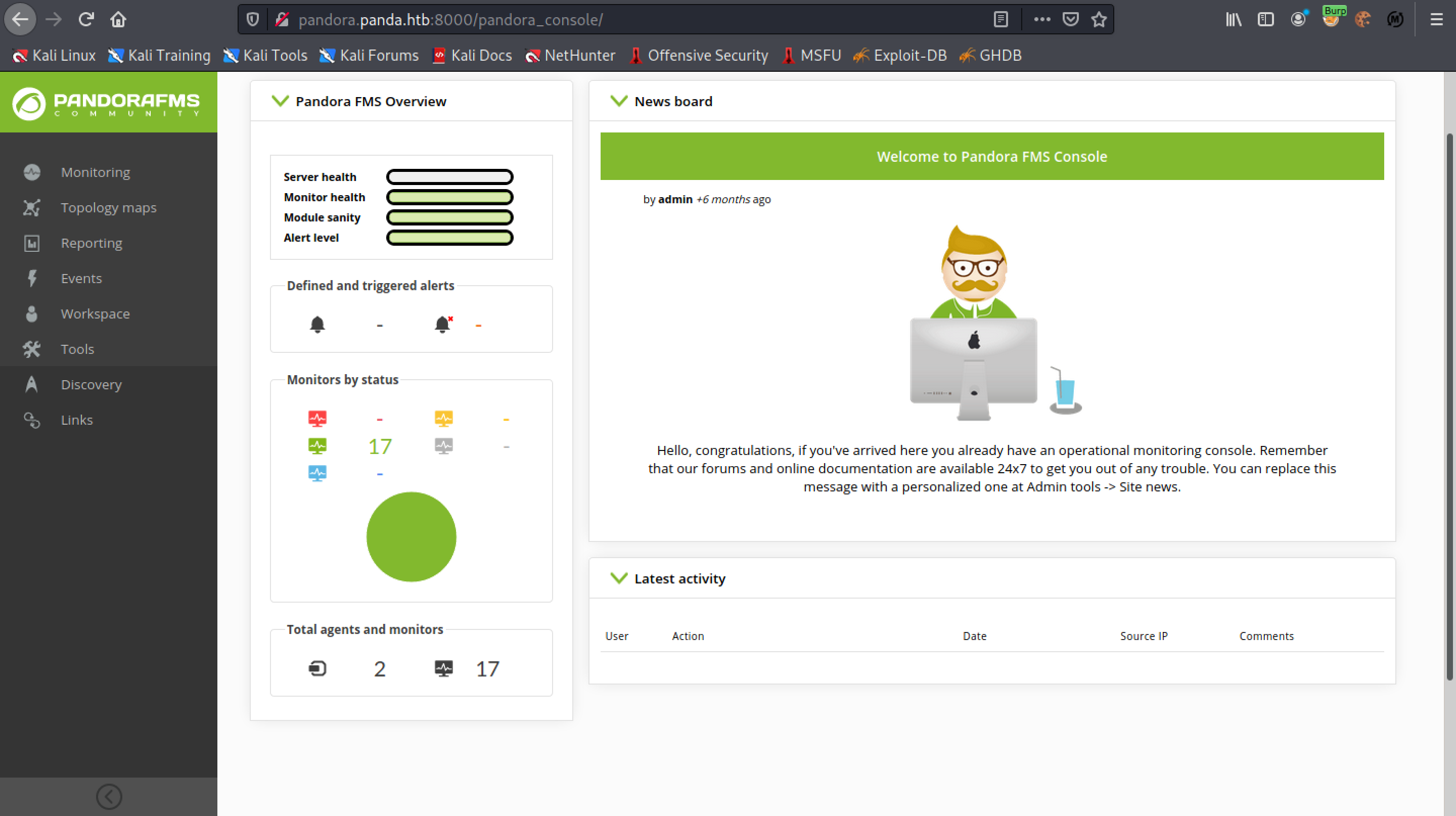 Refreshing the page to get admin privileges on the FMS.