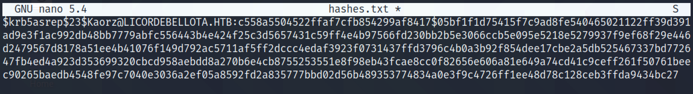 Saving the TGT in a text file.