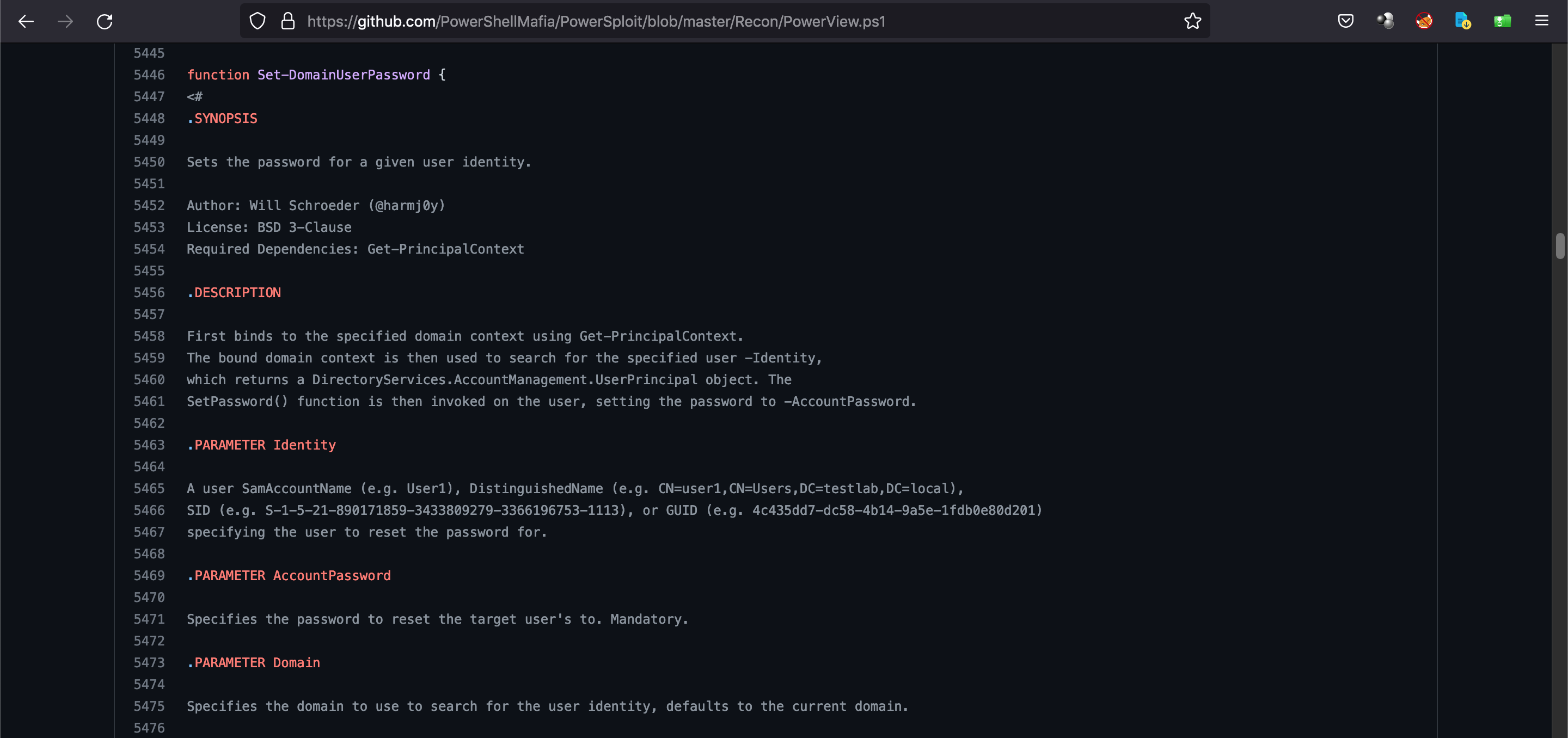 Set-DomainUserPassword function from PowerView.ps1.