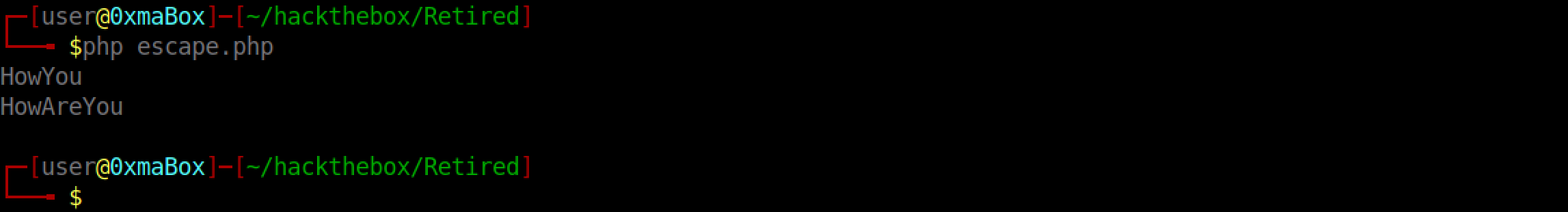 PHP code to demonstrate the input filtering.