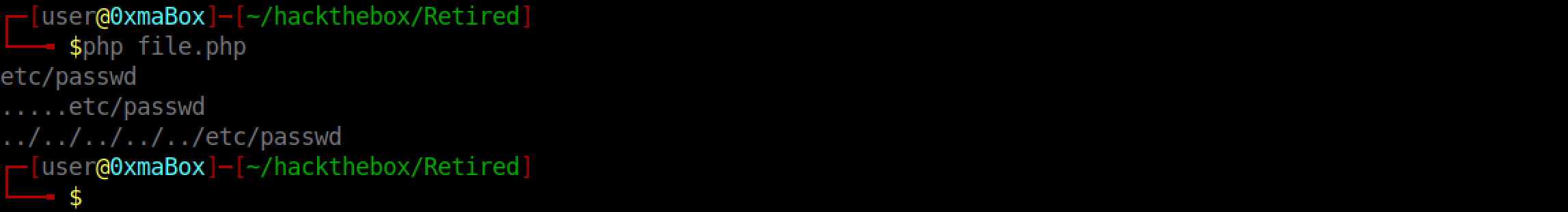 Bypassing the PHP code to perform directory traversal attack.