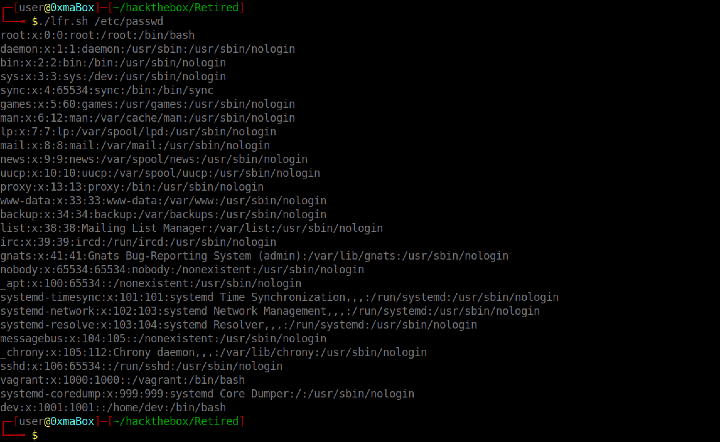 Simple Bash script to read the files.