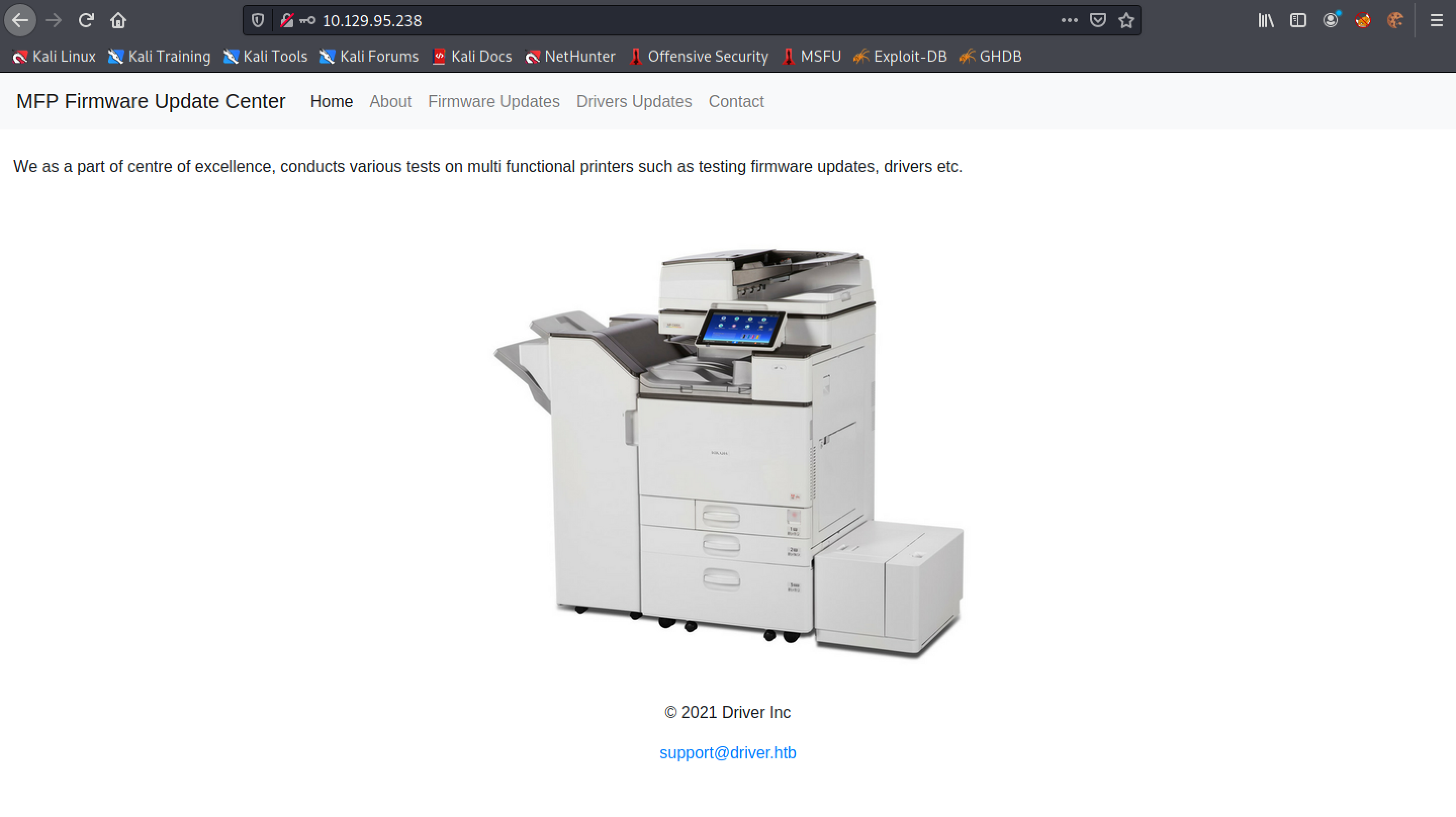 Printer page.