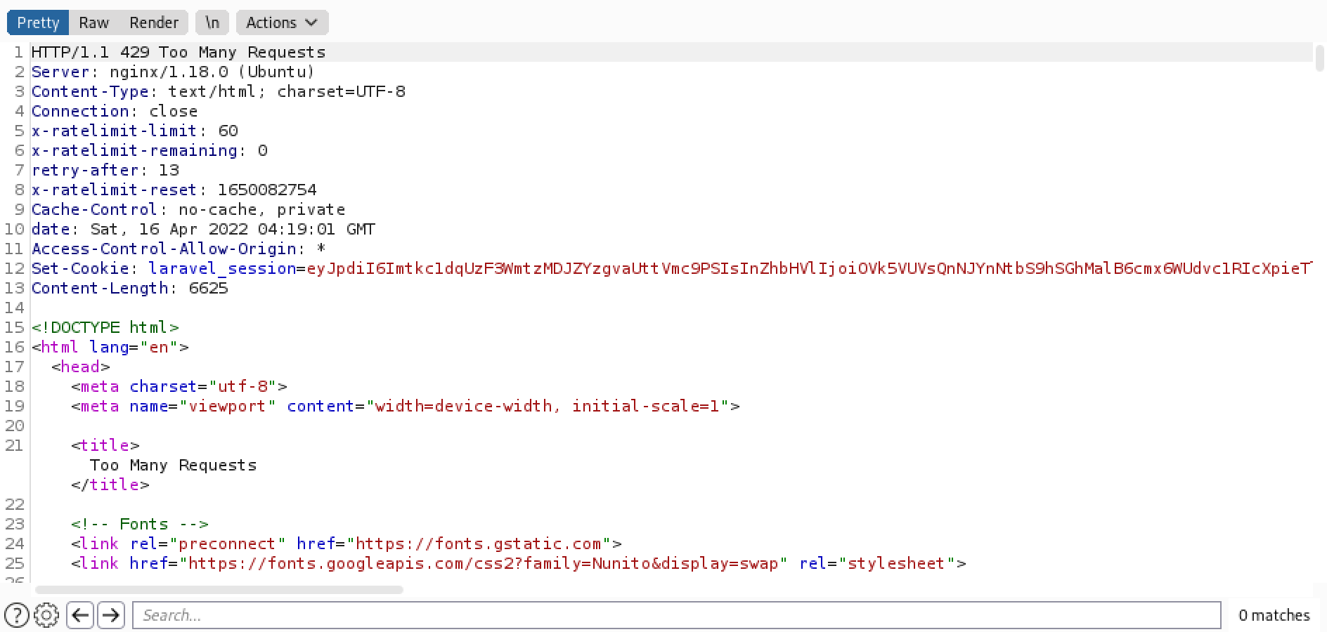 420 too many requests in Burp Suite.