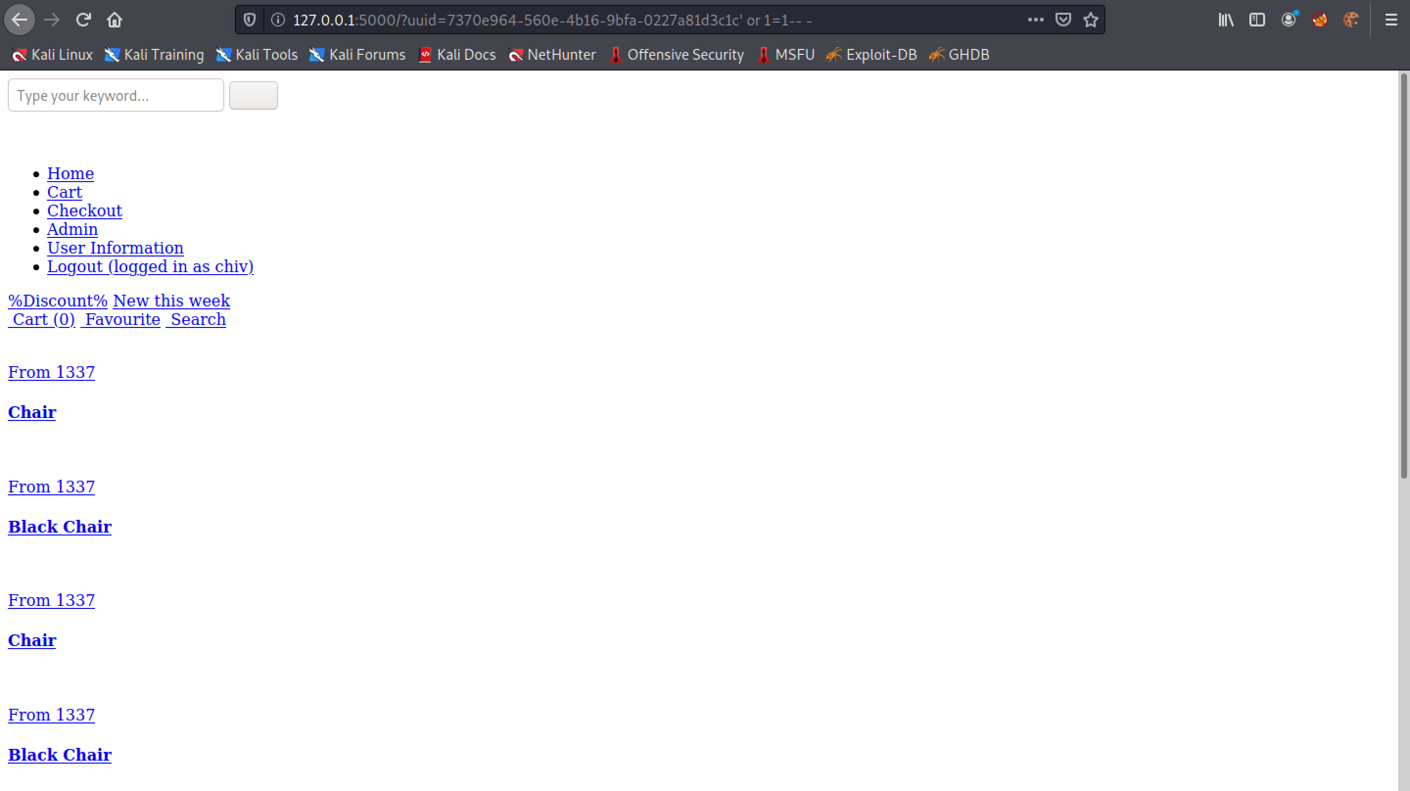 Main page of the website without errors.