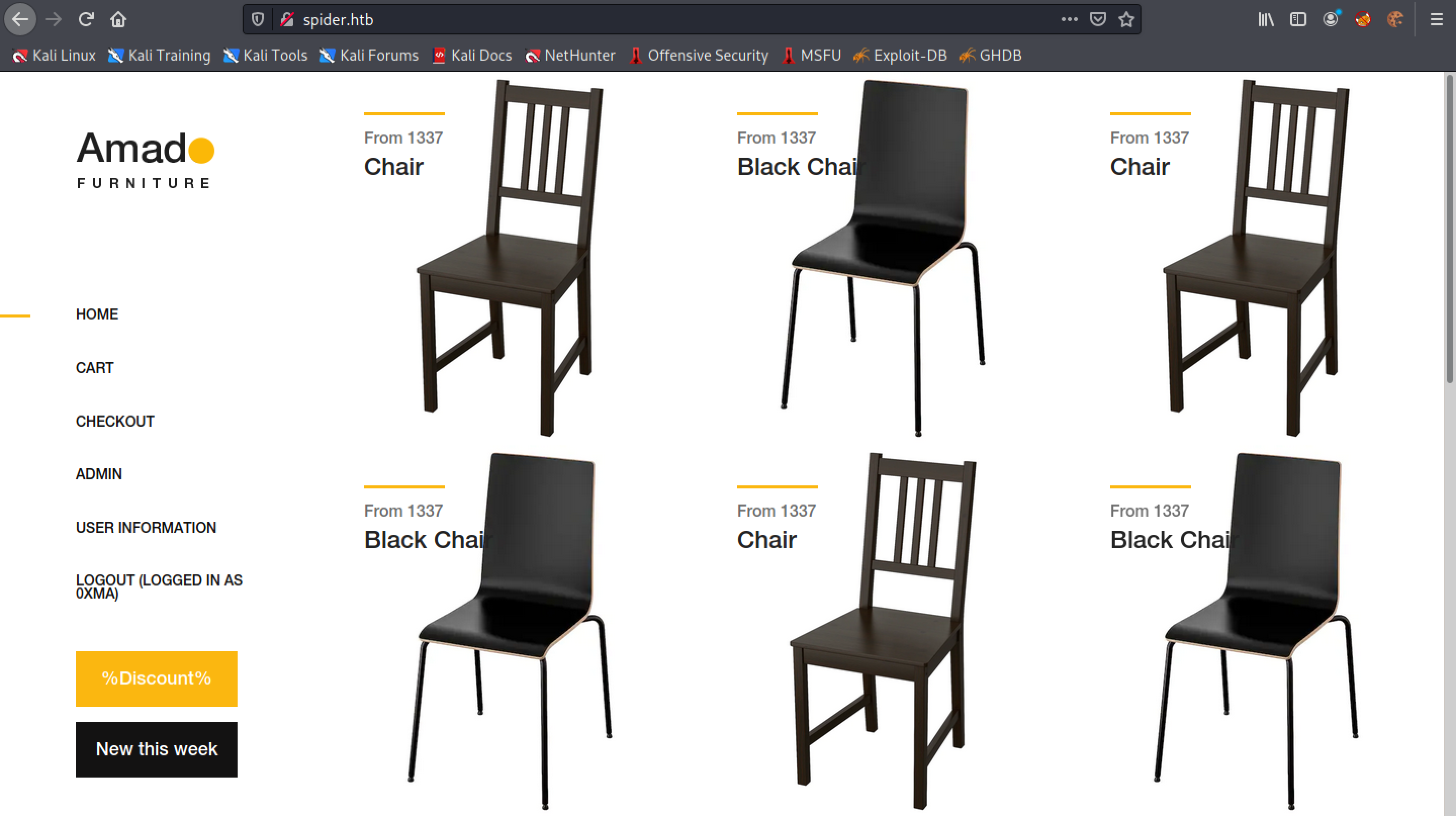 Main page of the website.