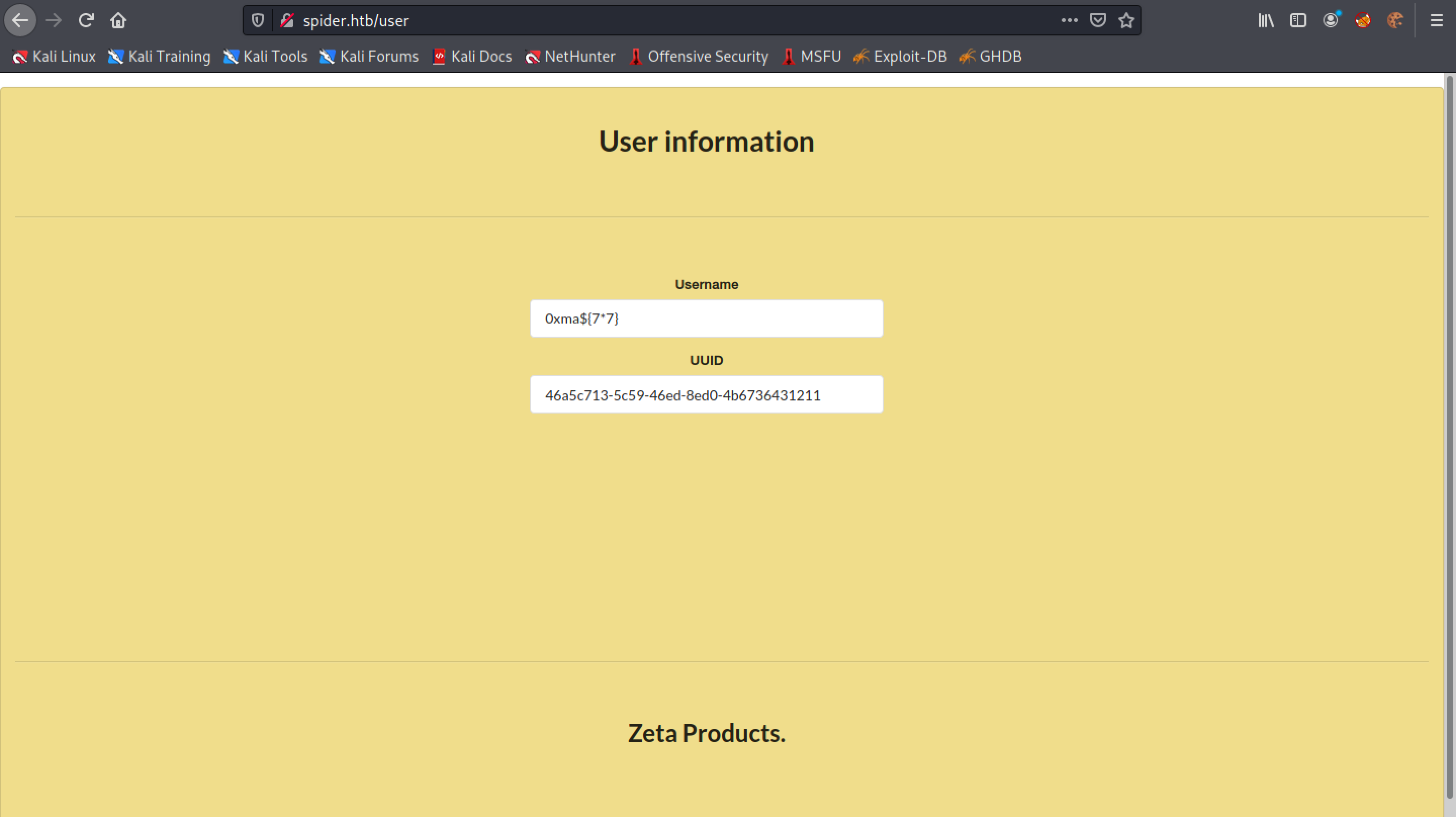 Username is displayed intact in the User Information page.