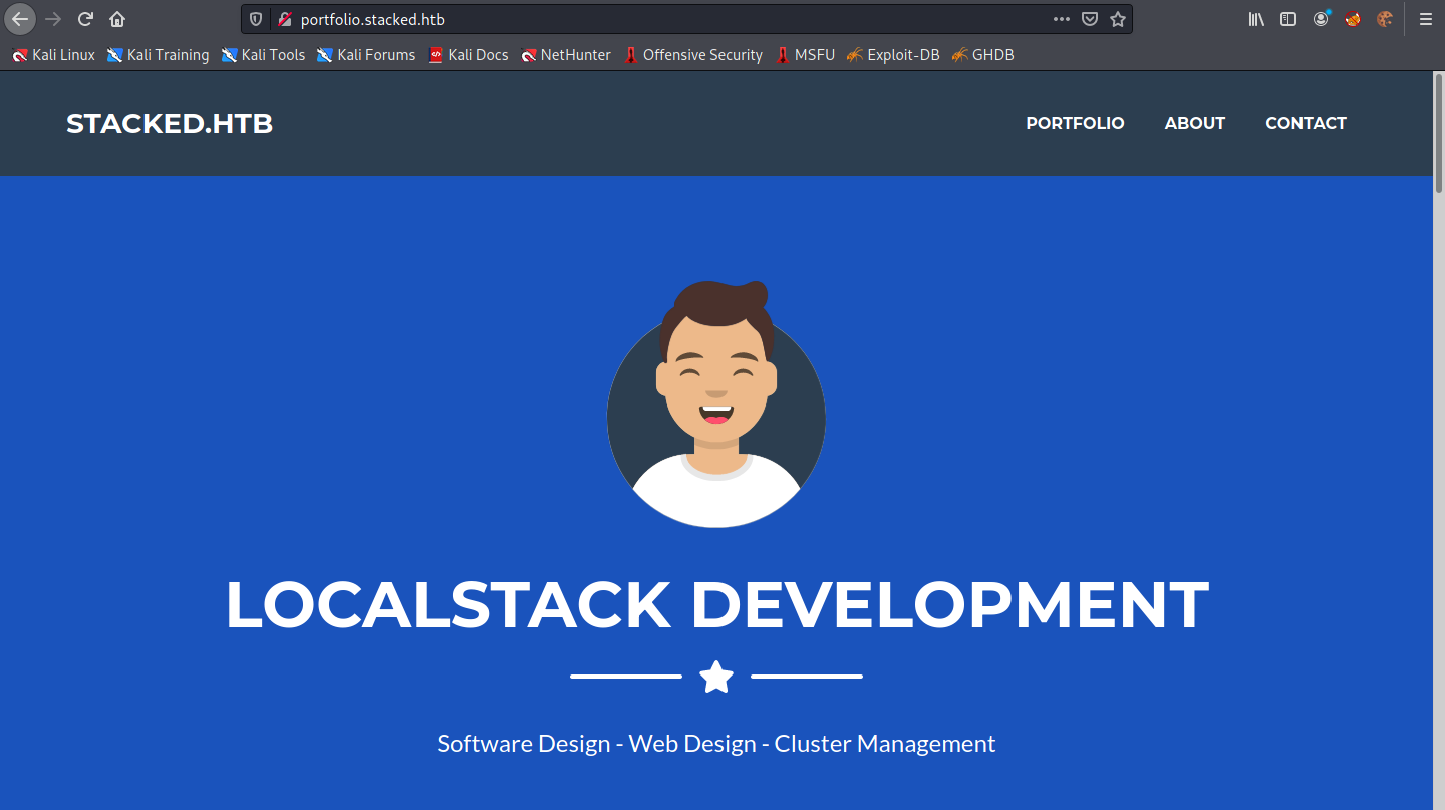 Main page of the website.