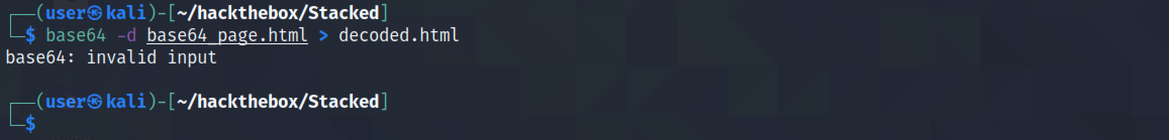 Base64 decoding the file.