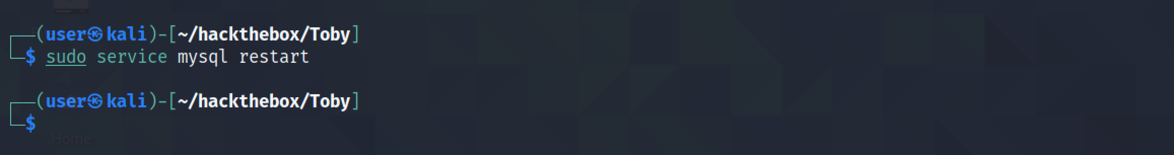 Restarting the MariaDB/MySQL service.