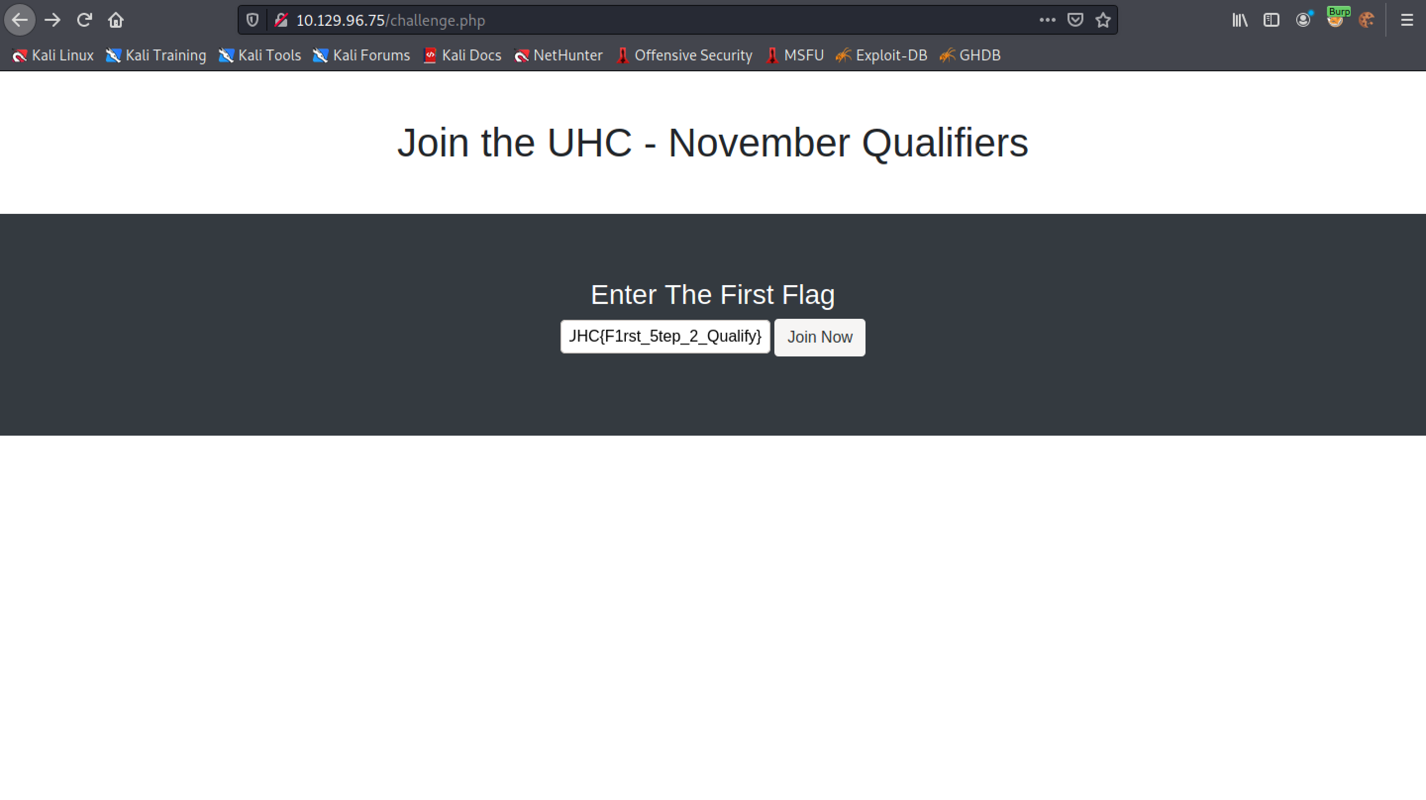 Submitting the flag.